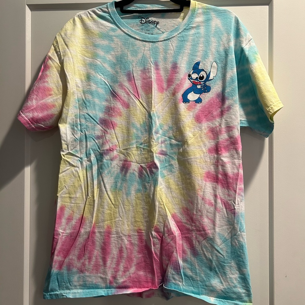 Disney Tie-Dye Stitch Short Sleeve Tee - Pink, Blue, Yellow
